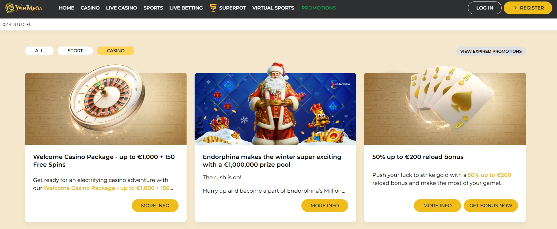 WinMega promotion page screenshot